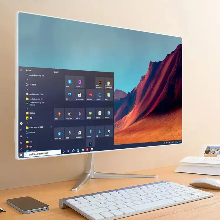 2023 Wholesale 24'' Fhd Screen All In One Pc Desktop Intel I7 Quad Core 8gb Ram 256g Computer With Camera 