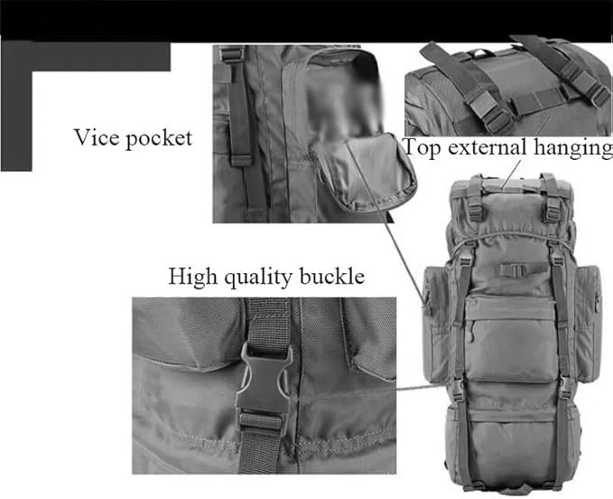 WXJJZM Mochila grande de 70L, bolsa for deportes al aire libre, senderismo, Camping, escalada, impermeable, resistente al desgaste, bolsa de nailon