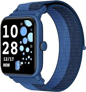 BIGGERFIVE Pulsera Actividad Niños Niñas 3 a 14 años, Reloj Inteligente con Podómetro, Frecuencia cardíaca, Resistente al Agua 5 ATM, Monitor de Sueño, Despertador, Juegos de Rompecabezas, Nylon