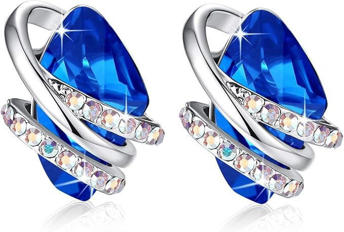 Leafael Wishstone Pendientes para mujer, Pendientes de piedra de nacimiento con cristales curativos, Joyería antialérgica regalos originales para mujer, Pendientes mujer plata o chapado en oro rosa