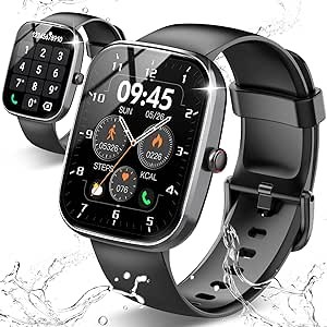 Csasan Reloj Inteligente Hombre Mujer, Llamadas Bluetooth 1.91" Smartwatch con Pulsómetro/Monitor de Sueño, 112+Modos Deportivos Pulsera Actividad, Impermeable IP68 Smart Watch Para iOS Android, Negro