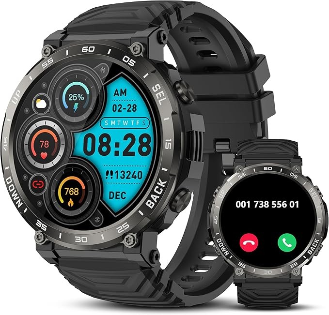 IDEALROYAL S56 Reloj Inteligente Hombre, 1.52" Smartwatch con Llamadas Bluetooth, Oxímetro, Monitor de Sueño, Deportivos Impermeable IP68 Pulsera Actividad con 110+ Modos Deportivos para Android iOS
