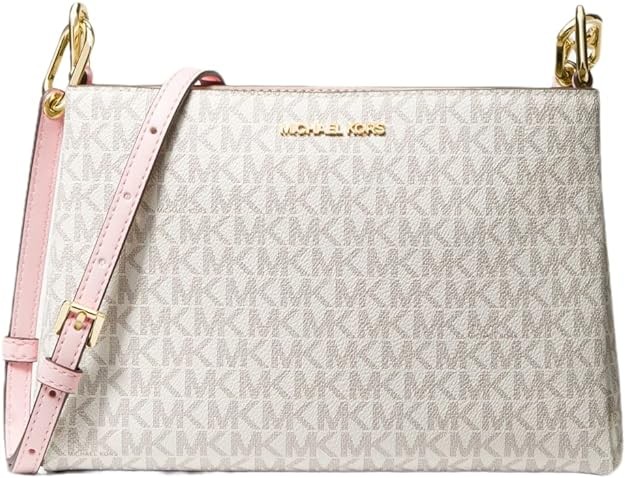 Michael Kors Coated Canvas Crossbody Bag Purse Messenger Handbag Powder Blush