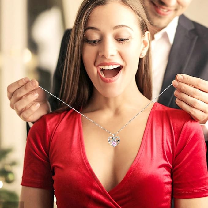 NONNYLLEI Collar con colgante de corazón infinito, regalo para el día de la madre, para mamá, mujer, esposa, novia, aniversario, cumpleaños, Navidad, joyería, día de San Valentín para ella